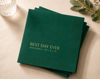 Servilletas de aluminio personalizadas / Servilletas para cóctel de boda / Servilletas para cena de ensayo / Decoración de boda minimalista moderna / Servilletas de boda