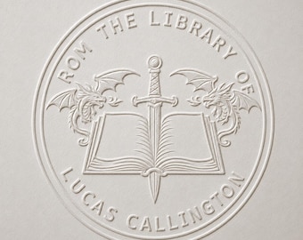 Sello personalizado para libros / Sello de biblioteca personalizado, Ex Libris Design
