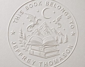 Custom Book Embosser – Personalized Library Stamp Book Lover Gift Library Embosser Stamp Book lover Gift Teacher, Reader Home Library Gift