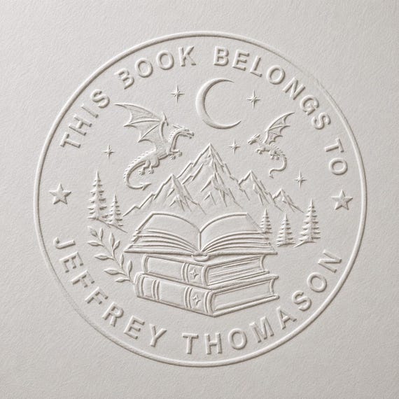 Custom Book Embosser – Personalized Library Stamp Book Lover Gift Library Embosser Stamp Book lover Gift Teacher, Reader Home Library Gift