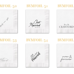 BEST SELLING Personalized Foil Napkins | Wedding Cocktail Napkins | Rehearsal Dinner Napkins | Modern Minimalist Wedding Decor image 7