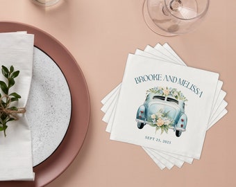 Personalized Wedding Napkins | Cocktail Napkins | Rehearsal Dinner | Just Married | Beverage Napkins | Luncheon Napkins