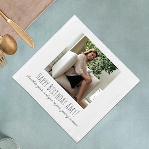 Custom Photo Napkins Personalized Photo Beverage Napkins Custom Disposable Paper Serviettes for Parties Custom Cocktail Napkins for Birthday