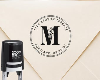 NEW - Custom Return Address Stamp, Personalized Address Stamp, Round or Rectangle Self Inking , Address Embosser, Wedding Envelope Stamp