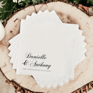 Personalized Wedding Napkins | Cocktail Napkins | Rehearsal Dinner | Cheers Beverage Napkins | Gold Foil Wedding Napkins