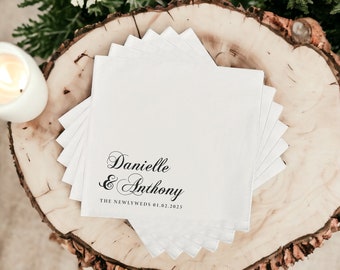 Personalized Wedding Napkins | Cocktail Napkins | Rehearsal Dinner | Cheers Beverage Napkins | Gold Foil Wedding Napkins