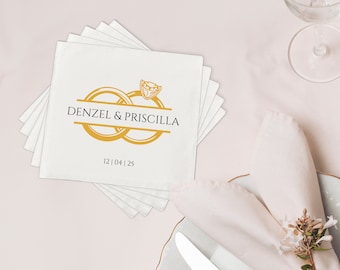 Personalized Wedding Napkins | Cocktail Napkins | Rehearsal Dinner | Just Married | Beverage Napkins | Luncheon Napkins