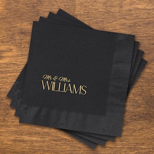 Personalized Foil Napkins | Custom Napkins | Wedding Reception Napkins | Cocktail Napkins | Rehearsal Dinner | Modern Napkins