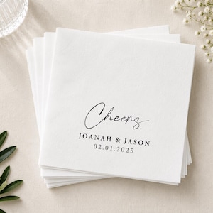 Personalized Paper Napkins Wedding Anniversary Engagement Printed Custom Monogram Beverage| Foil Wedding Napkins