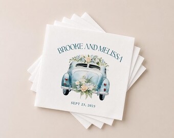 Personalized Wedding Napkins | Cocktail Napkins | Rehearsal Dinner | Just Married | Beverage Napkins | Luncheon Napkins