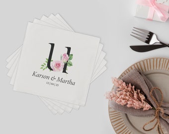 Personalized Wedding Napkins | Cocktail Napkins | Rehearsal Dinner | Just Married | Beverage Napkins
