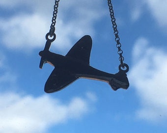Sterlingzilveren vliegtuighanger Spitfire, Supermarine Spitfire, geschiedenis Tweede Wereldoorlog, handgesneden