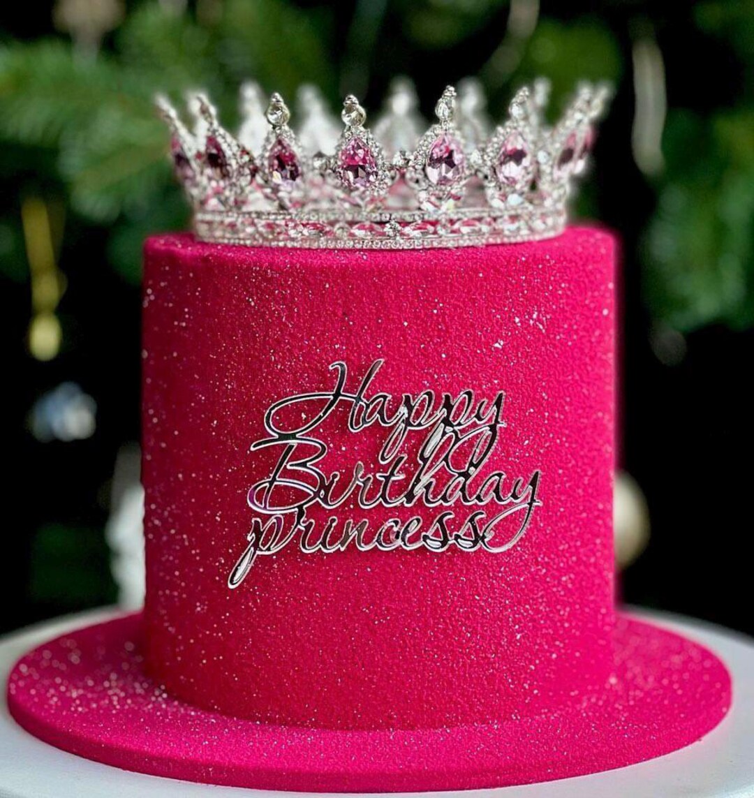 Topper Birthday Princess\ Birthday Cake Topper\ Gold Acril Topper Happy ...