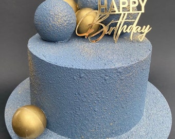 3 pezzi Happy Birthday Cake Topper, specchio acrilico Happy Birthday, decorazione per torte di compleanno, decorazione per torte per ragazze, decorazione per torte e torte