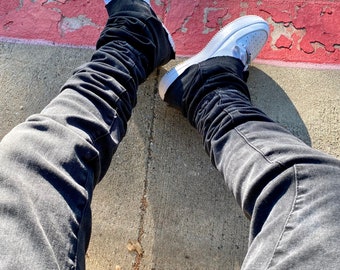 stacked men pants