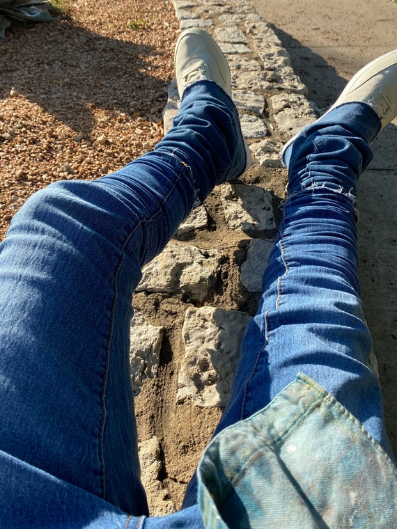 stacked mens jeans