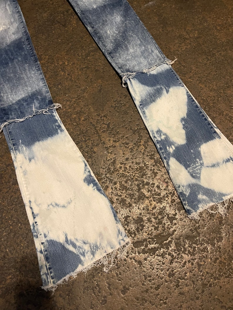 Mens Stacked Blue Clouds Jeans - Etsy
