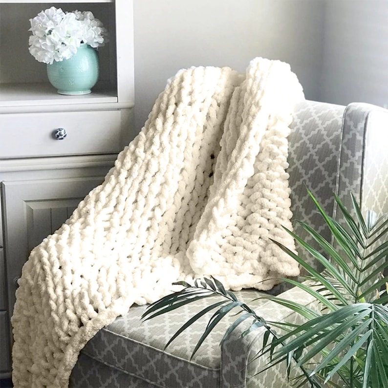 SALE THIS WEEK Knit Chenille Blankets Chunky Luxury Bulky Etsy