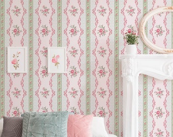 Viktorianische Blumen Tapete - Viktorianisches Wandbild zum Aufkleben