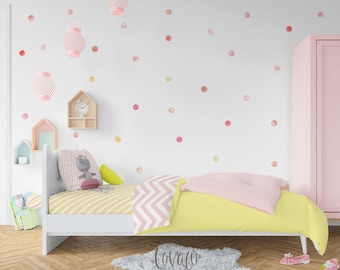 Watercolor Polka Dot Wall Decals: Peel & Stick Nursery Decor