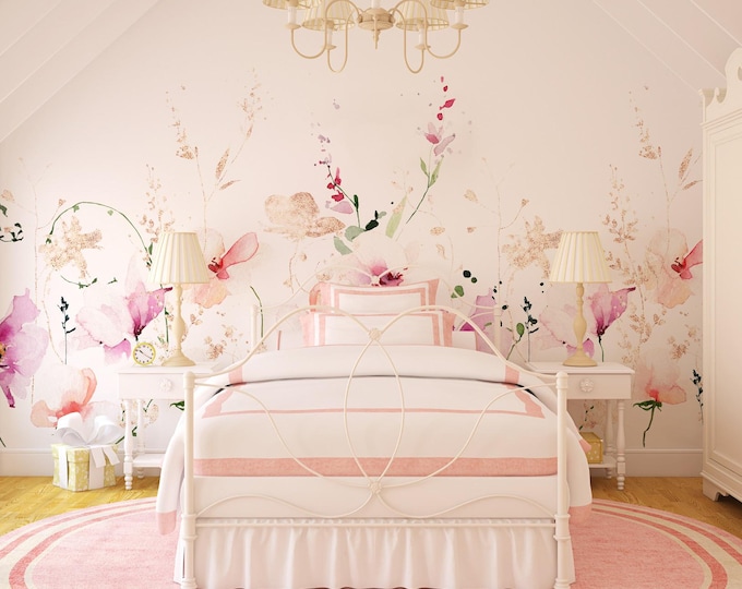 Elegant Wildflower Meadow Wallpaper | Botanical Garden Floral Nursery ...