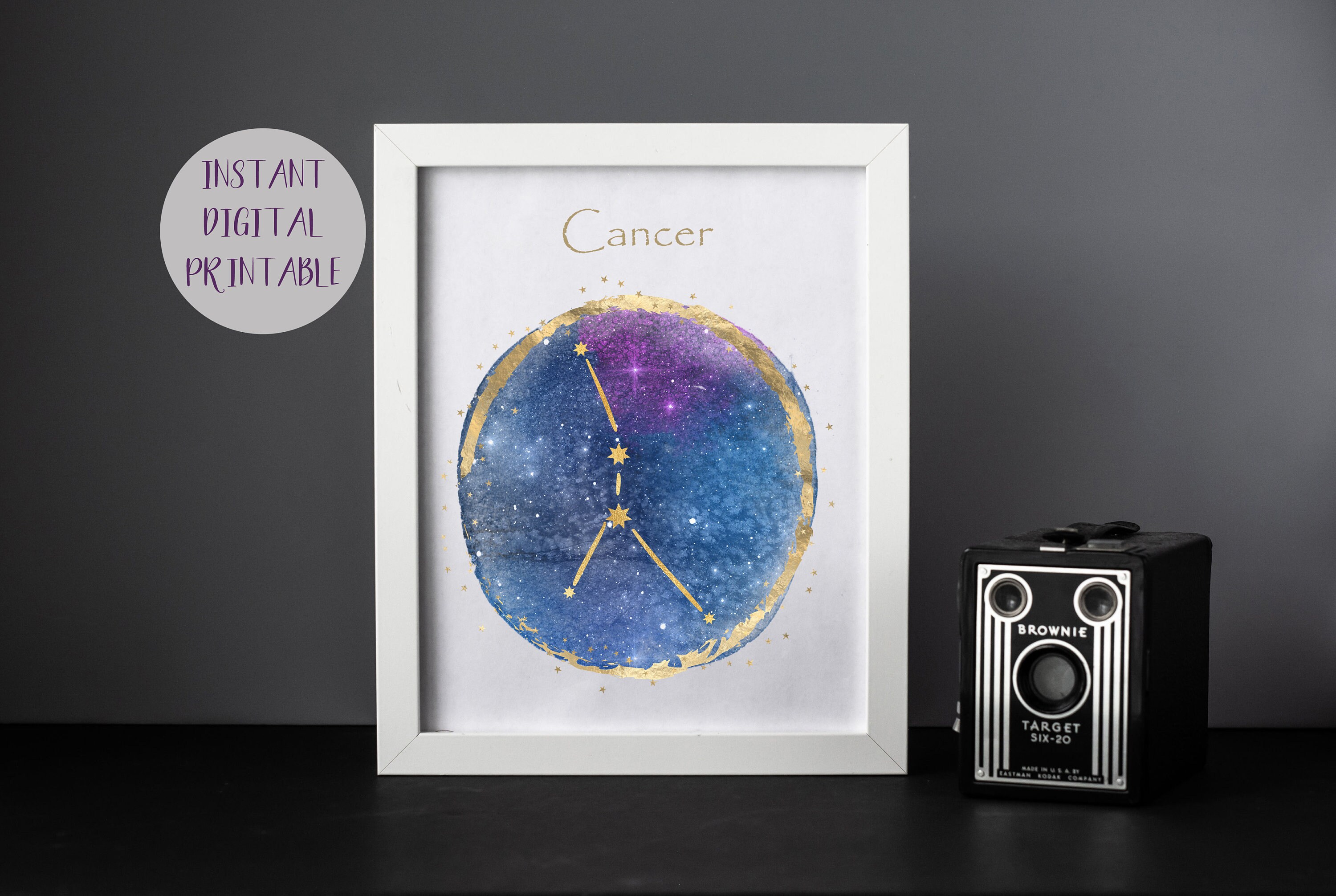 Cancer Zodiac Art Astrology Print Printable Wall Art Teen Etsy