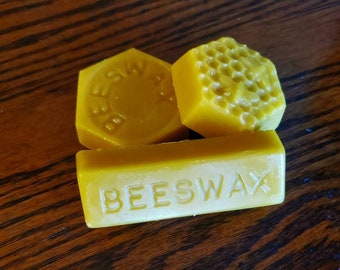Pure Local Beeswax Blocks - All Natural, Hand Poured - Approx. 1 oz each - USA Sourced