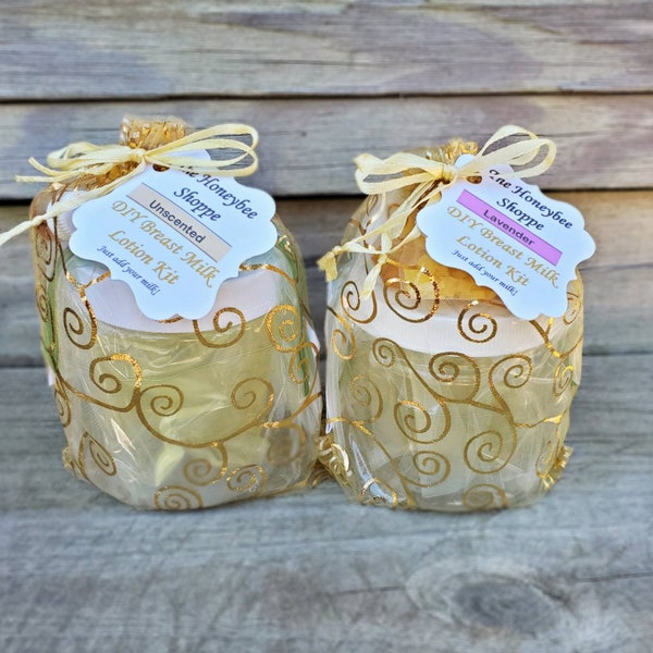 2-DIY Breastmilk Lotion Kits | 2 Kits Included | Each Make 8 fl oz containers| Use Your Own Breastmilk | All Natural