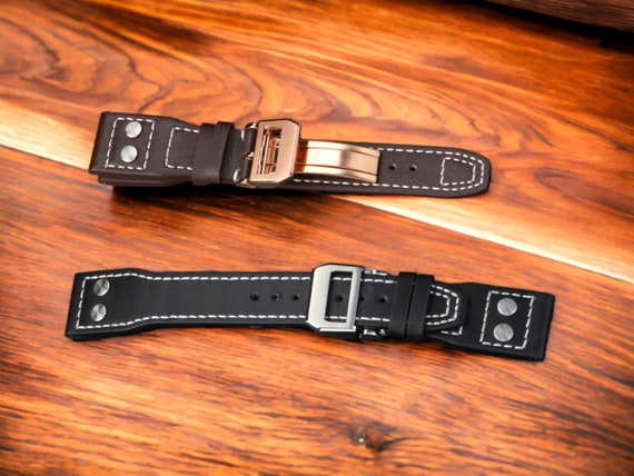 21 22mm Genuine Leather Strap for IWC Big Pilot flamethrower