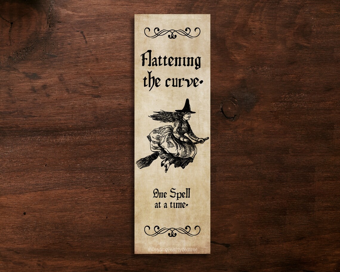 witchy bookmark printable witch bookmark vintage witch etsy