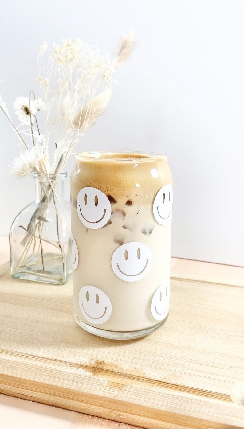 Smiley Face Glass Cup / Smiley Glass Beer Cup/ Smiley Face Etsy
