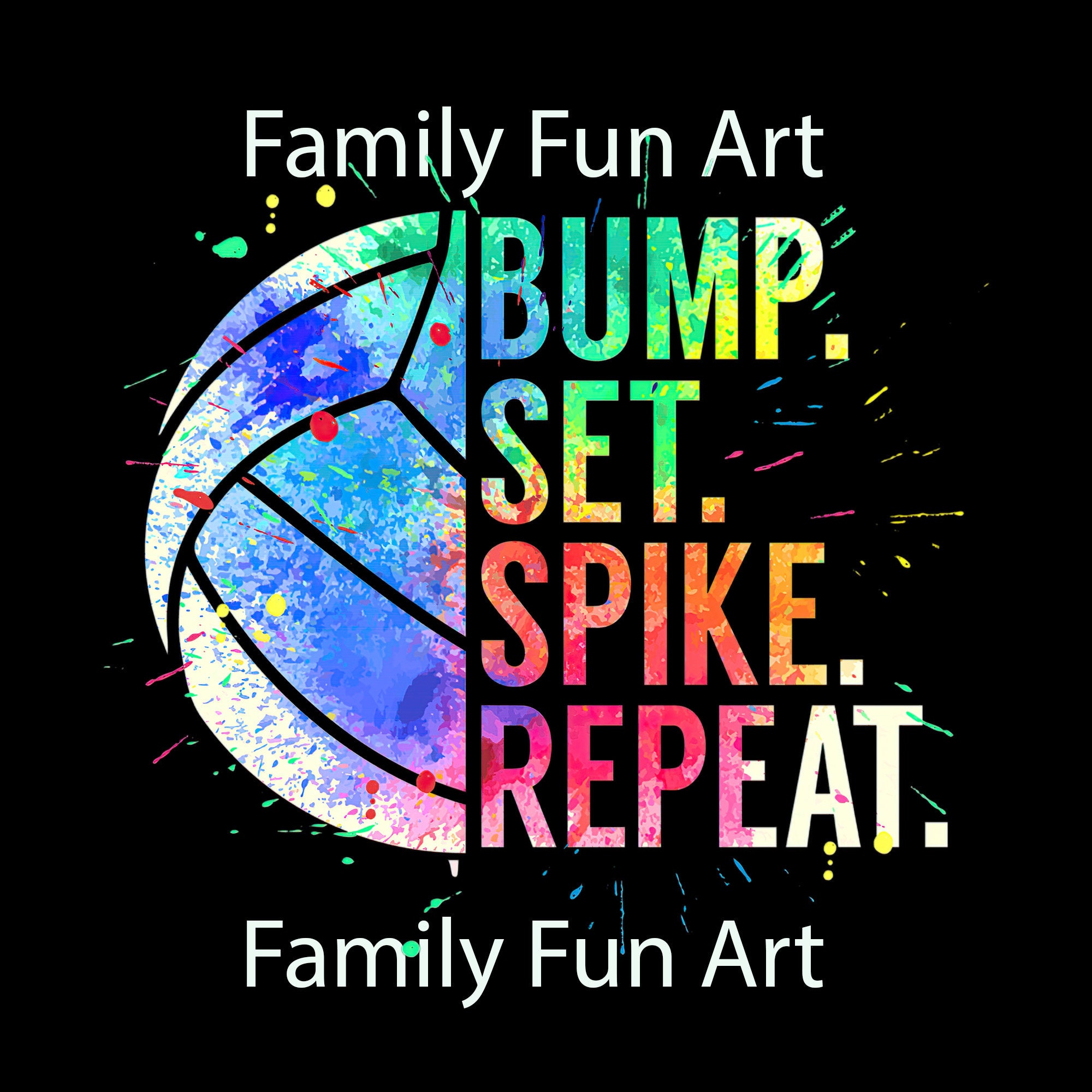 Bump Set Spike Repeat Funny Volleyball PNG Design Etsy