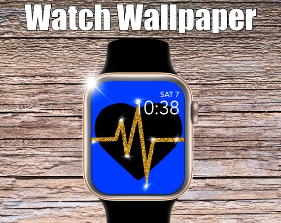 Glitter/Blue Heartbeat Apple Watch Wallpaper, Apple Watch face, watch face cover, Watch Background, doctor, Apple Watch design, fun