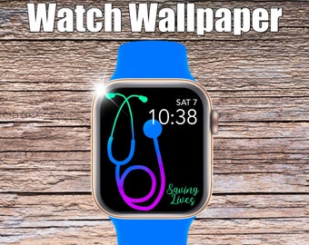 Stéthoscope coloré Apple Watch Fond d’écran, Visage Apple Watch, Couverture de montre, Arrière-plan de montre, Fond d’écran de médecin, Design Apple Watch, amusant