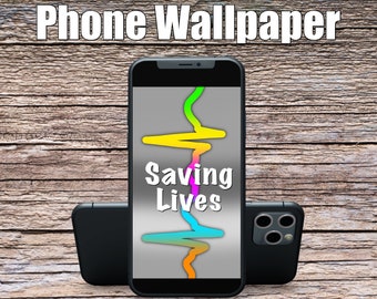 Grey Saving Lives Phone Wallpaper, Science Art, Doctor Art, Digital Wallpaper, Screensaver