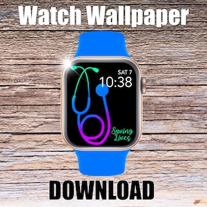 Colorful Stethoscope Apple Watch Wallpaper, Apple Watch face, watch face cover, Watch Background, doctor wallpaper, Apple Watch design, fun