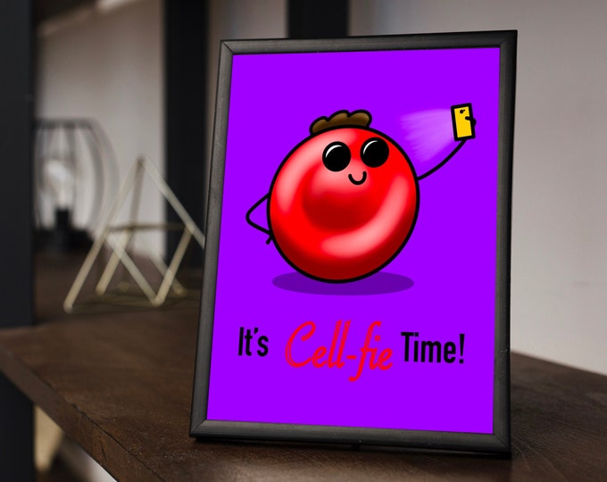 It's Cellfie Time (Brown Afro) Printable Download