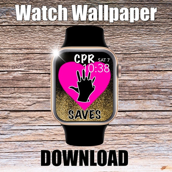 CPR Saves Hand-on-Heart Apple Watch Wallpaper, Apple Watch face, watch face cover, Watch Background, doctor, Apple Watch design, fun