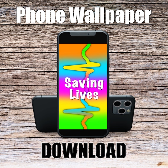 Rainbow Saving Lives Phone Wallpaper, Science Art, Doctor Art, Digital Wallpaper, Screensaver