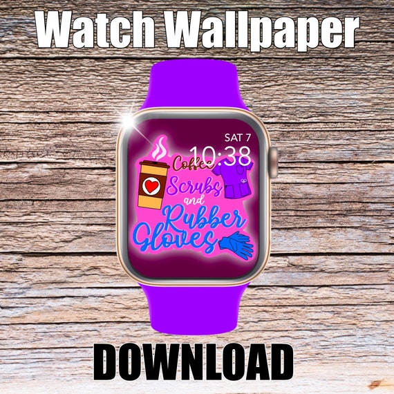 Coffee Scrubs & Rubber Gloves Apple Watch Wallpaper, Apple Watch face, watch face cover, Watch Background, doctor, Apple Watch design, fun