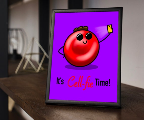 It's Cellfie Time (Brown Afro) Printable Download