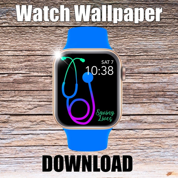 Colorful Stethoscope Apple Watch Wallpaper, Apple Watch face, watch face cover, Watch Background, doctor wallpaper, Apple Watch design, fun