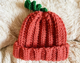 Lil Pumpkin Hat | Pumpkin Patch Kid | Crochet Autumn Hat | New Born, Baby, Toddler & Child Sizes