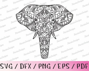 Elephant Tattoo Svg Etsy