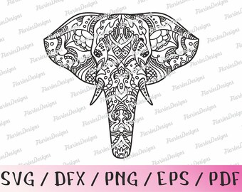 Elephant Tattoo Svg Etsy