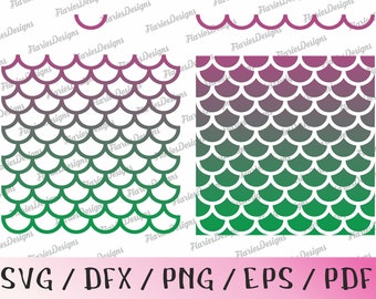 Escamas de sirena SVG, Patrón de escamas de sirena SVG, DXF, PNG, PDF, EPS