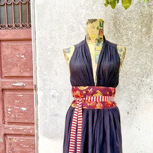 OBI belt FIORI D&#39;AFRICA, african obi belt, cotton obi belt, obi belt women, reversible belt, handmade belt, obi belt fabric, obi belts