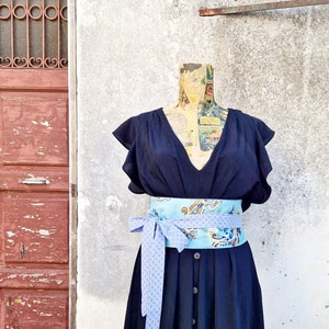 OBI BELT VERONICA, women belt, cotton obi belt, corset belt, reversible belt, dress obi belt, floral belt, japanese belt, women accessories
