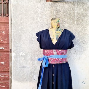 OBI BELT SERENA, women belt, cotton obi belt, corset belt, reversible belt, dress obi belt, floral belt, japanese belt, women accessories