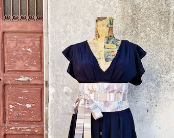 OBI BELT ROSSANA, women belt, cotton obi belt, corset belt, reversible belt, dress obi belt, floral belt, japanese belt, women accessories